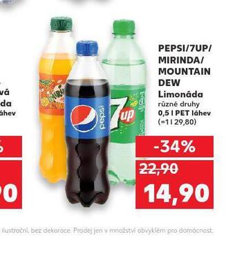 Kaufland Pepsi / 7up / mirinda / mountain dew nabídka