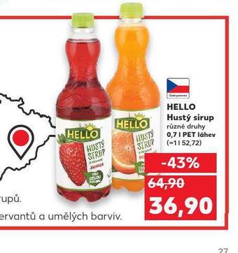 Kaufland Hello hustý sirup nabídka