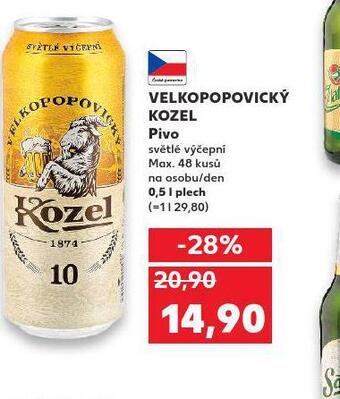 Kaufland Pivo velkopopovický kozel 10 nabídka