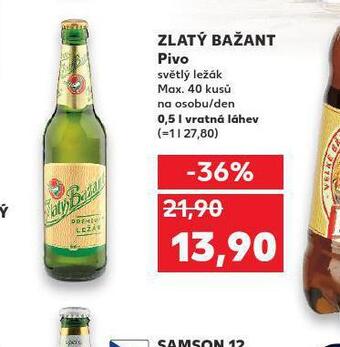 Kaufland Pivo zlatý bažant nabídka