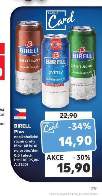 Kaufland Pivo birell nealko nabídka
