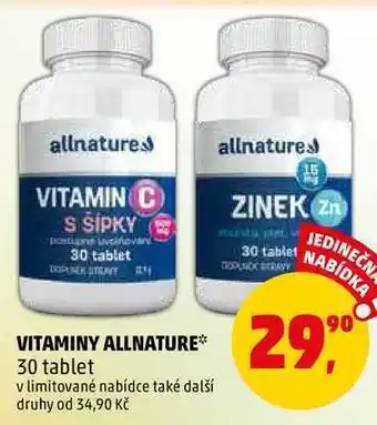 Penny Market Vitaminy allnature, 30 tablet nabídka