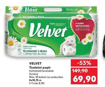 Kaufland Velvet toaletní papír nabídka