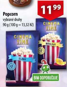 CBA Popcorn cinema time, 90 g nabídka