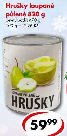CBA Hrušky loupané půlené, 820 g nabídka