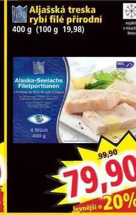 Fjord aljašská treska rybí filé přírodní 400 g