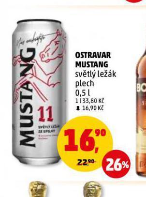 Penny Market Pivo ostravar mustang nabídka