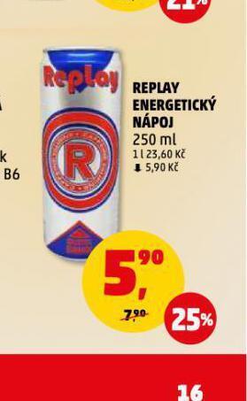 Penny Market Replay energetický nápoj nabídka