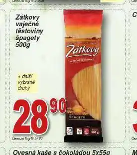 Hruška Zátkovy vaječné těstoviny špagety nabídka