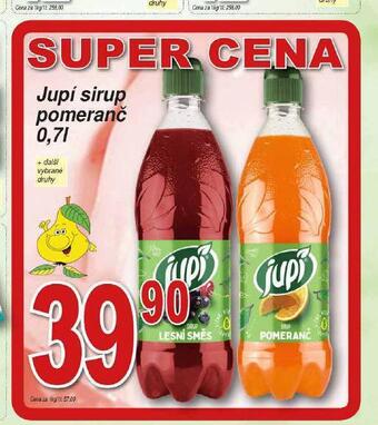 Hruška Jupí sirup pomeranč nabídka