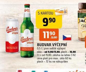 Terno Budvar výčepní nabídka