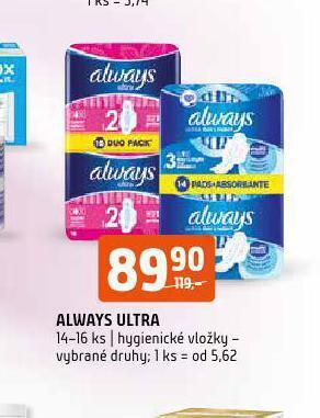 Terno Always ultra hygienické vložky nabídka
