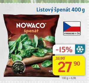 Kubík potraviny Nowaco listový špenát 400 g nabídka