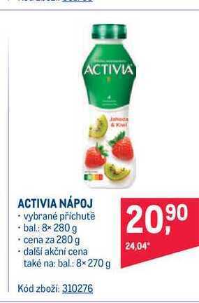 Makro Activia nápoj 280 g nabídka