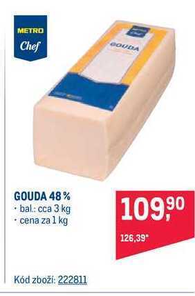 Makro Metro chef gouda 48% 1kg nabídka