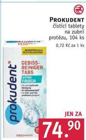 Rossmann Prokudent čisticí tablety na zubní protézu, 104 ks nabídka