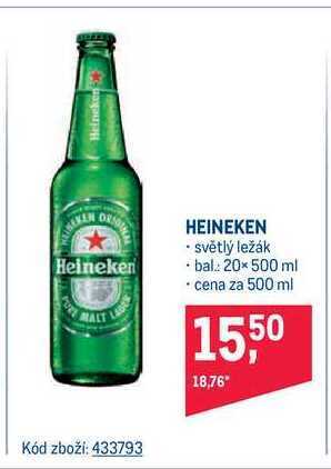 Makro Heineken světlý ležák 500 ml nabídka