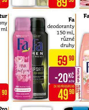 Teta Fa deodorant nabídka