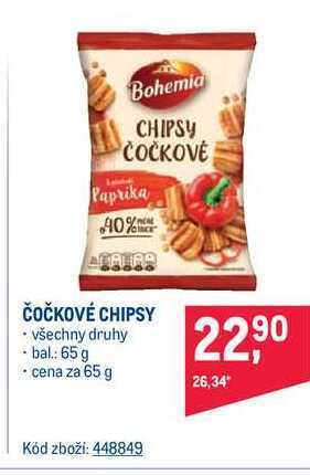 Makro Bohemia chipsy čočkové 65 g nabídka