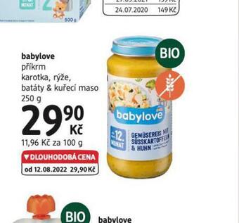 dm drogerie Babylove příkrm nabídka
