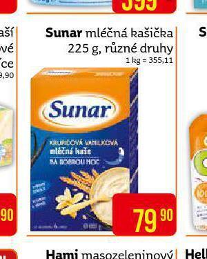 Teta Sunar mléčná kašička nabídka