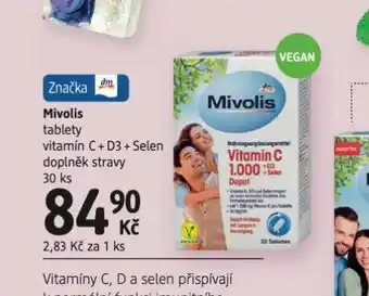 Mivolis tablety vitamin c + d3 + selen