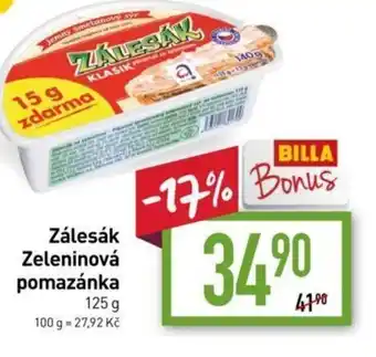 Billa Zálesák Zeleninová pomazánka 125g nabídka