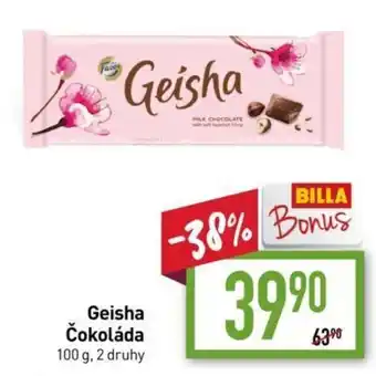 Billa Geisha Čokoláda 100G, 2 druhy nabídka