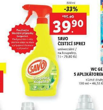 Lidl Savo čistící sprej nabídka