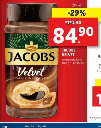 Lidl Jacobs velvet rozpustná káva nabídka