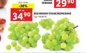 Lidl Bílé hrozny stolní bezpeckové nabídka