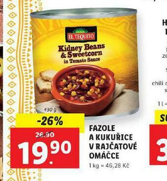 Lidl Fazole a kukuřice v rajčatové omáčce nabídka