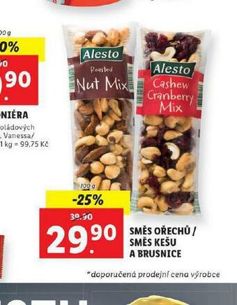 Lidl Směs ořechů, směs kešu a brusnic nabídka