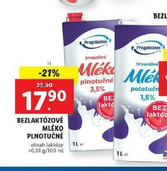 Lidl Bezlaktózové mléko plnotučné nabídka