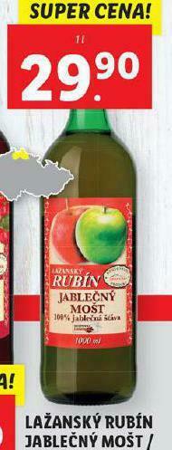 Lidl Lažanský rubín jablečný mošt nabídka
