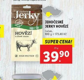 Lidl Jihočeské jerky hovězí nabídka