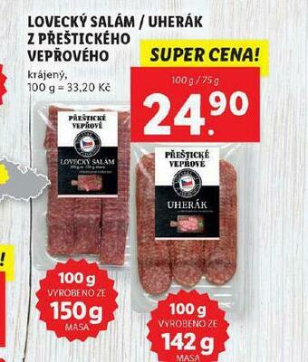 Lidl Lovecký salám z přeštického vepřového nabídka