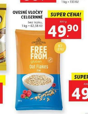 Lidl Ovesné vločky celozrnné nabídka