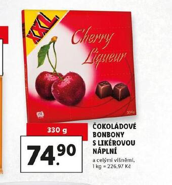 Lidl Čokoládové bonbony s likérovou náplní nabídka