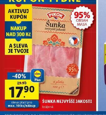 Lidl Šunka nejvyšší jakosti nabídka