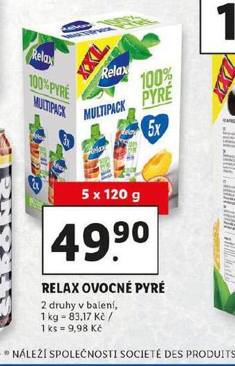 Lidl Relax ovocné pyré nabídka