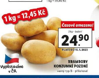 Lidl Brambory konzumní pozdní nabídka