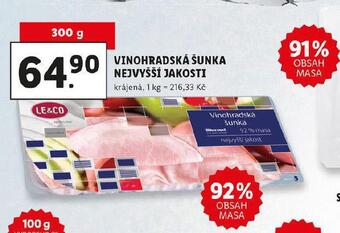 Lidl Vinohradská šunka nejvyšší jakosti nabídka