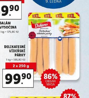Lidl Delikatesní vídeňské párky nabídka