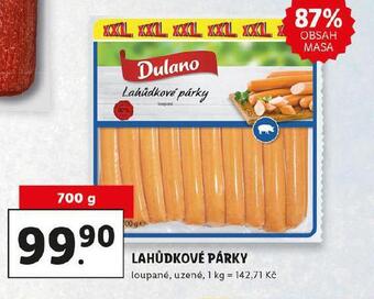 Lidl Lahůdkové párky nabídka