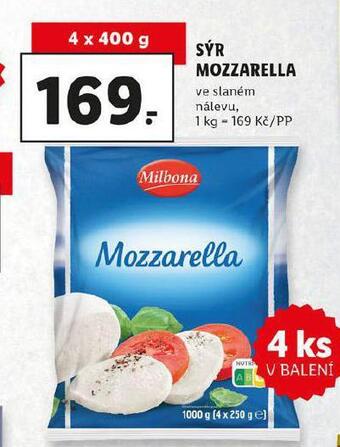 Lidl Sýr mozzarella nabídka