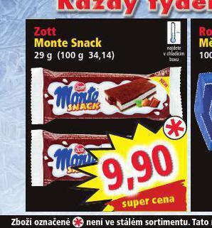 Norma Zott monte snack nabídka
