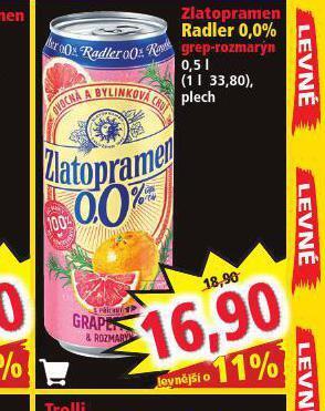 Zlatopramen radler 0,0%