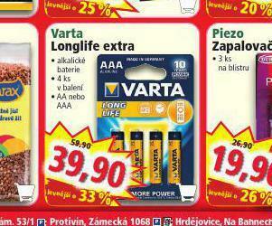 Norma Varta longlife baterie nabídka