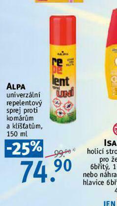Rossmann Alpa univerzální repelentový sprej nabídka